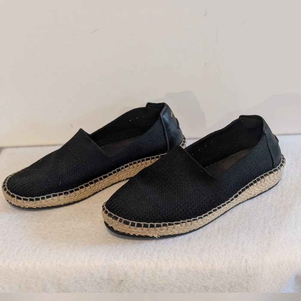 Cole Haan Black Espadrille Slip On Flats Grand OS Womens Size 7.5 Casual